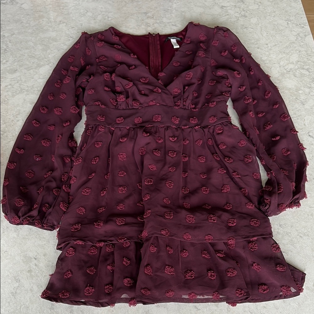 Elegant Burgundy Dress